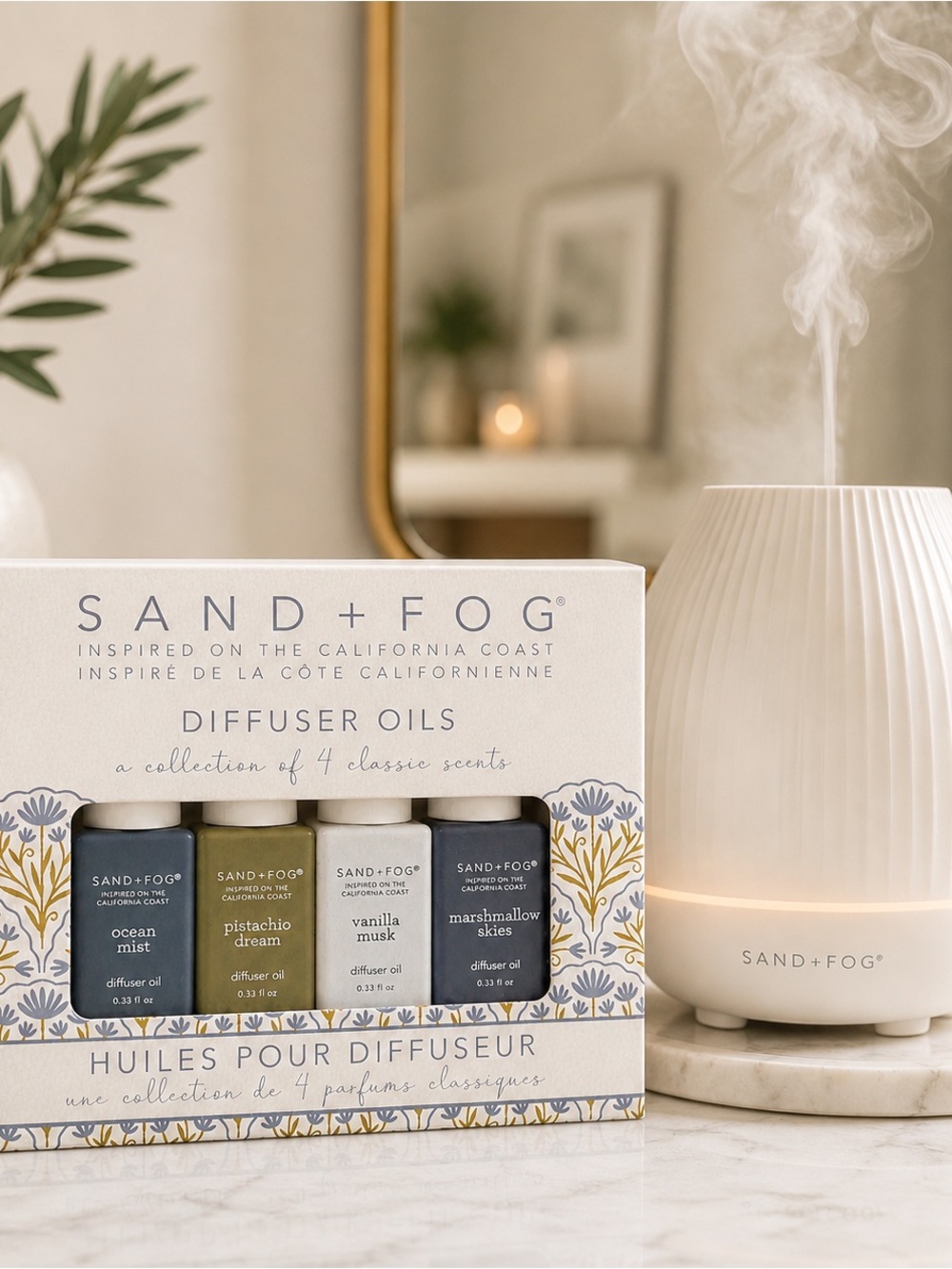SAND+FOG Diffuser Oils Classic Set✨ Marshmallow Skies •Pistachio•Ocean•Vanilla